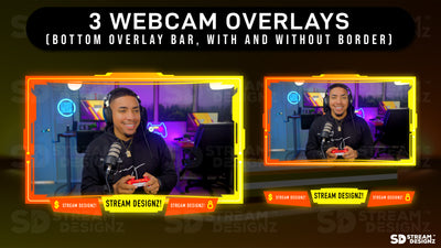 stream overlay package 3 webcam overlays blaze stream designz