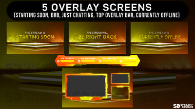 stream overlay package 5 overlay screens blaze stream designz