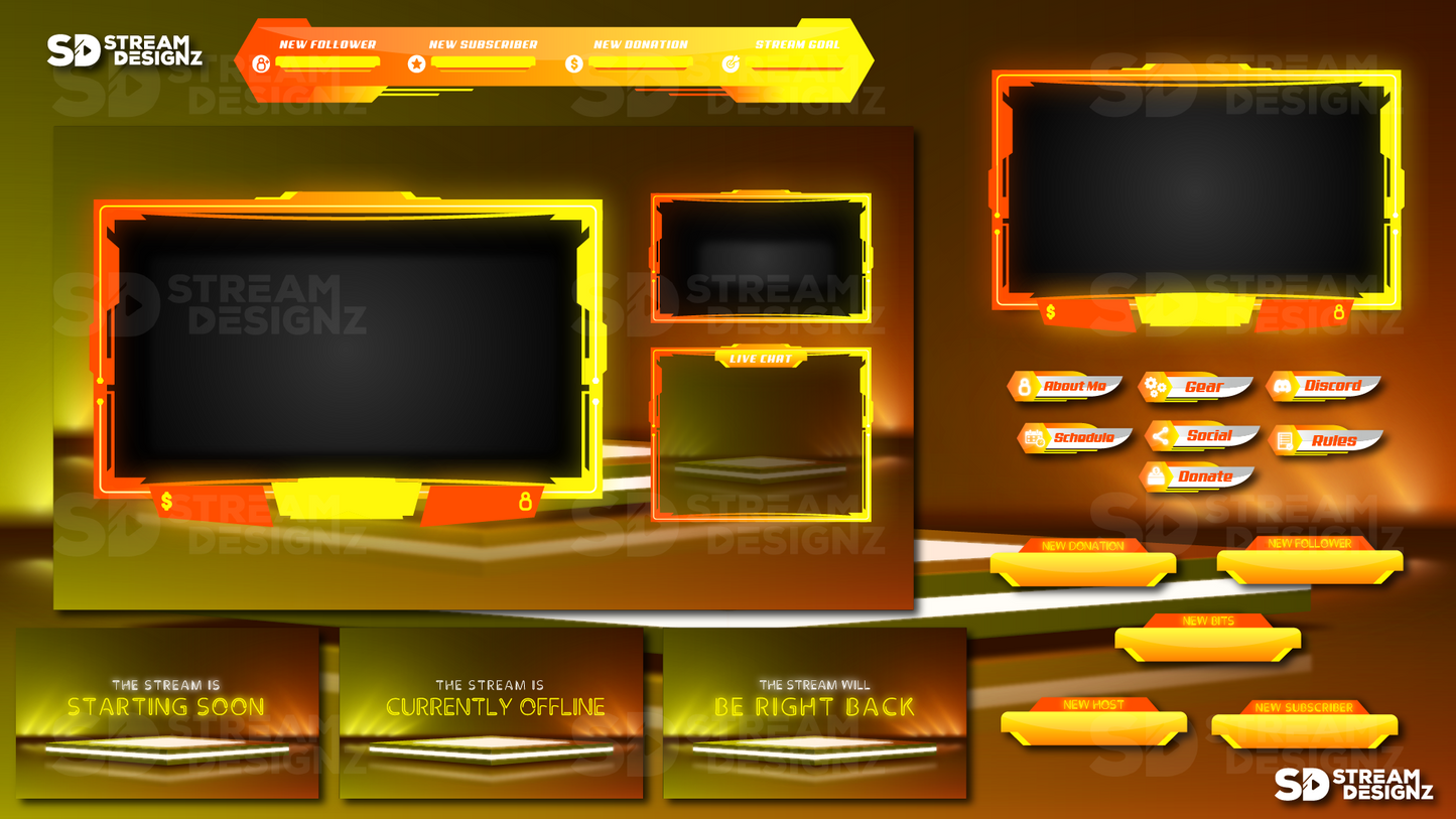 Animated stream overlay package Blaze feature image stream designz