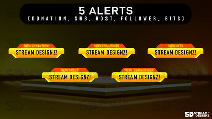 stream overlay package 5 alerts blaze stream designz