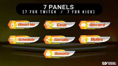 stream overlay package 7 panels blaze stream designz