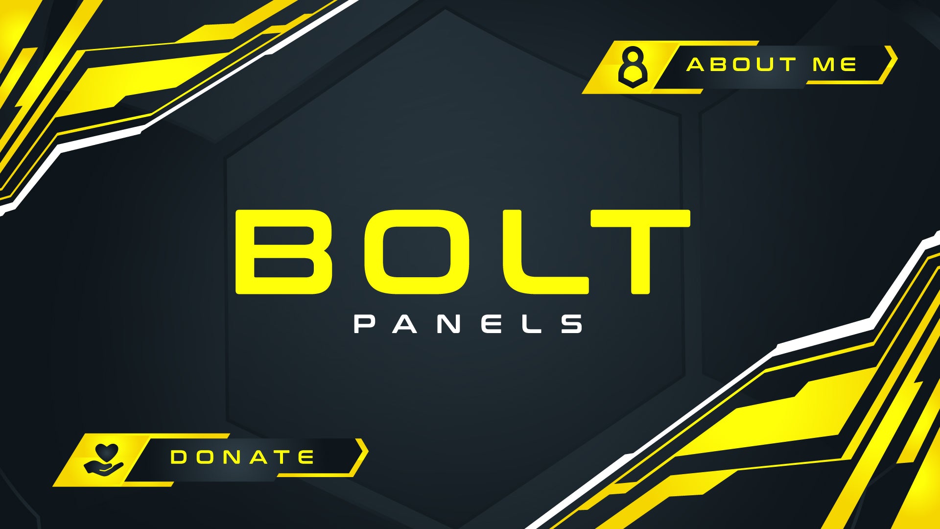 Bolt Panels logo with yellow text on a dark background stream designz