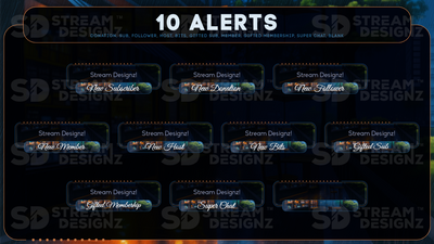 stream overlay package 10 alerts cafe lofi stream designz