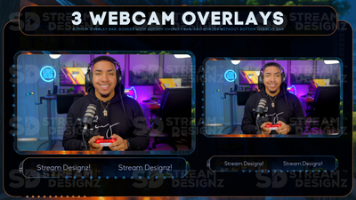stream overlay package 3 webcam overlays cafe lofi stream designz