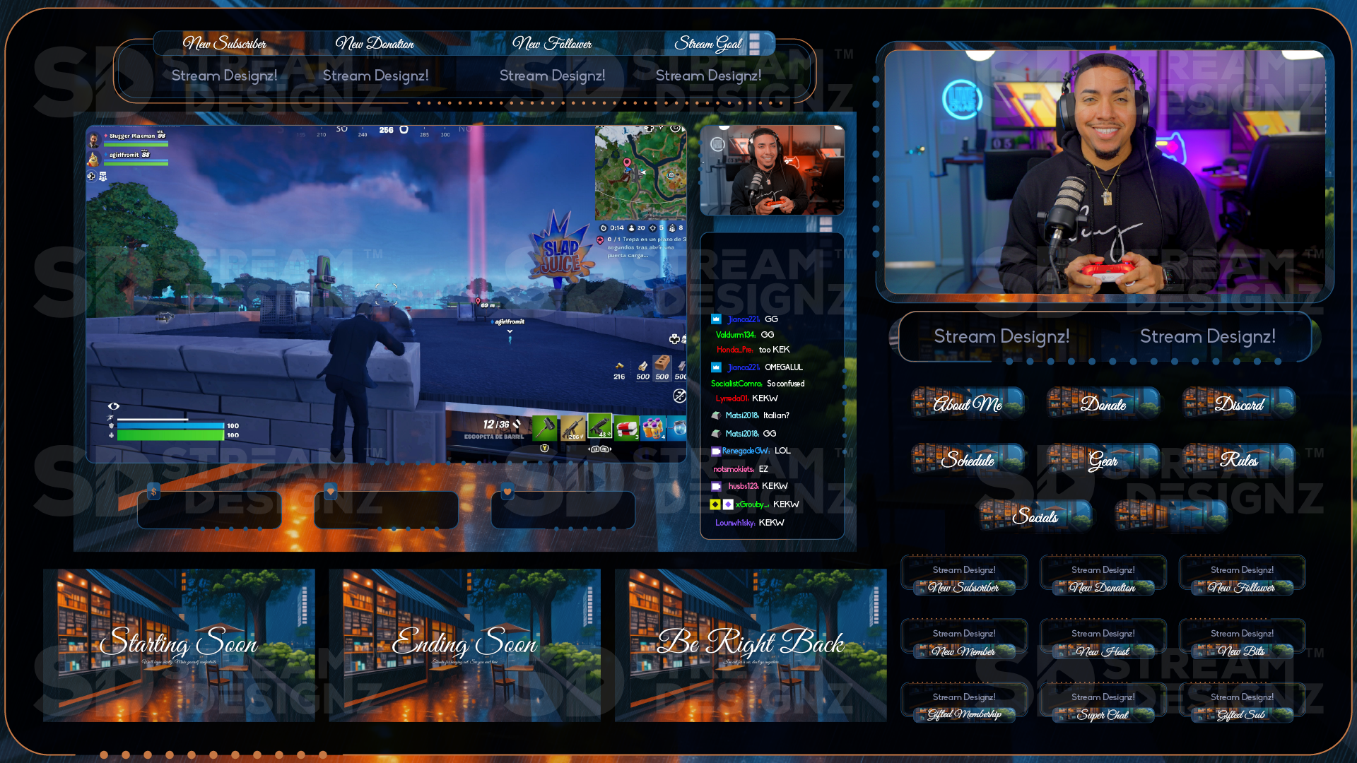stream overlay package feature image cafe lofi stream designz