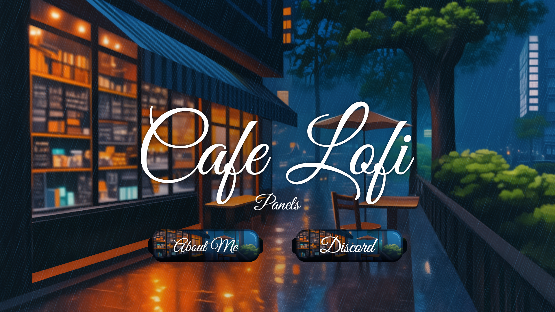 Twitch panels thumbnail Cafe Lofi stream designz