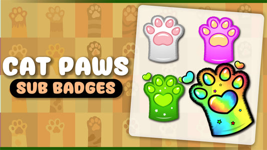 6 pack sub badges thumbnail cat paws stream designz