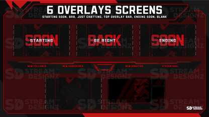 Ultimate stream package 6 overlay screens code red stream designz
