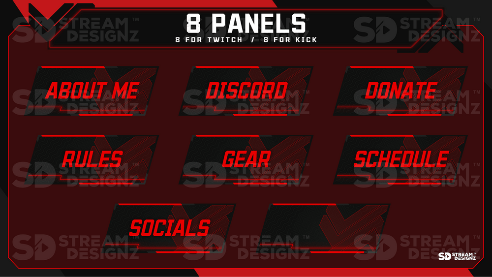 Streamyard Color Code Red Animated Stream Overlay Package - Code Red | Stream Designz