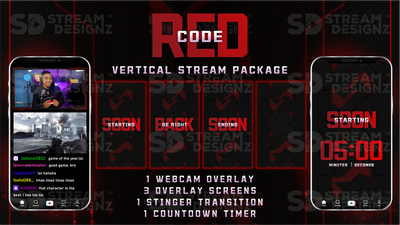 vertical stream overlay package feature image code red stream designz