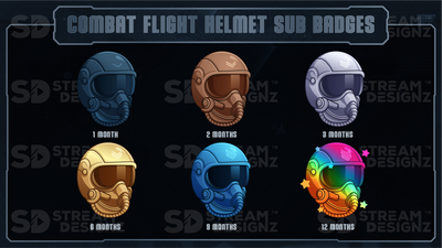 6 pack sub badges preview image combat flight helmet stream designz
