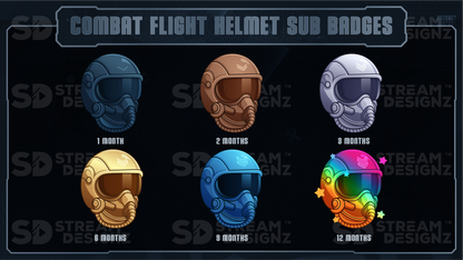 6 pack sub badges preview image combat flight helmet stream designz