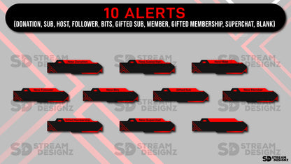 static stream overlay package crimson 10 alerts stream designz