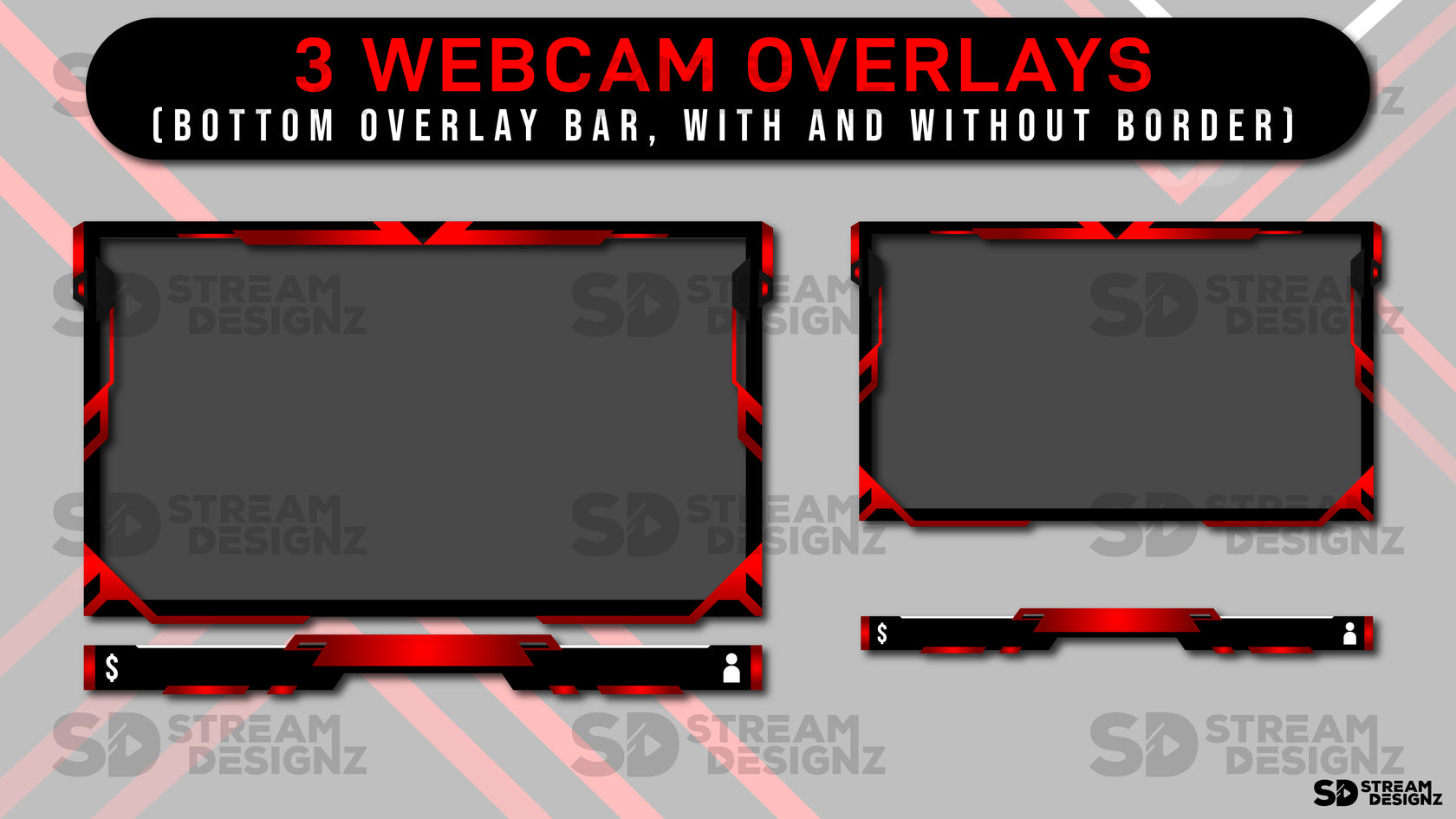 Animated Stream Overlay Package - Crimson | Stream Designz