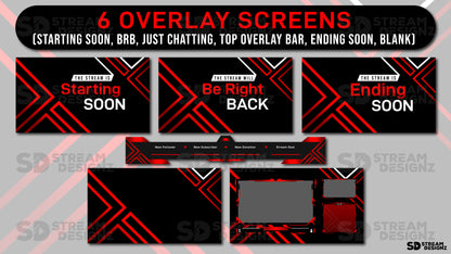 animated stream overlay package crimson overlay screens stream designz