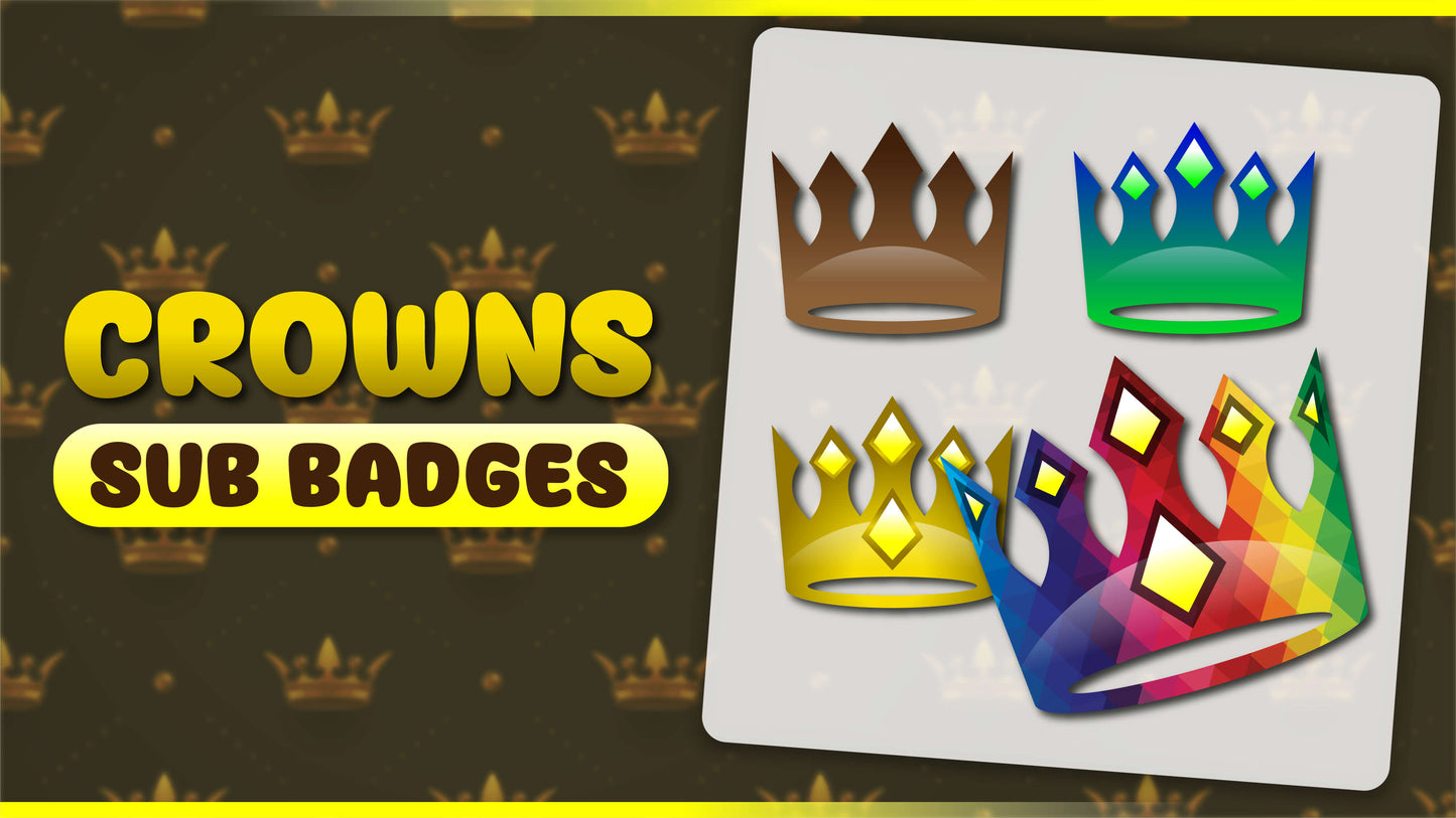 6 pack sub badges thumbnail crowns stream designz