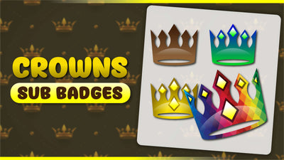 6 pack sub badges thumbnail crowns stream designz