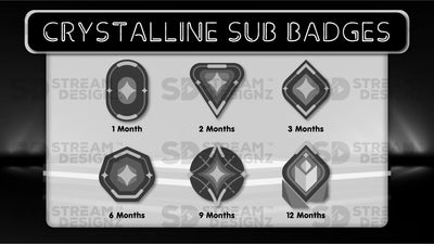 6 pack sub badges preview image Crystalline stream designz
