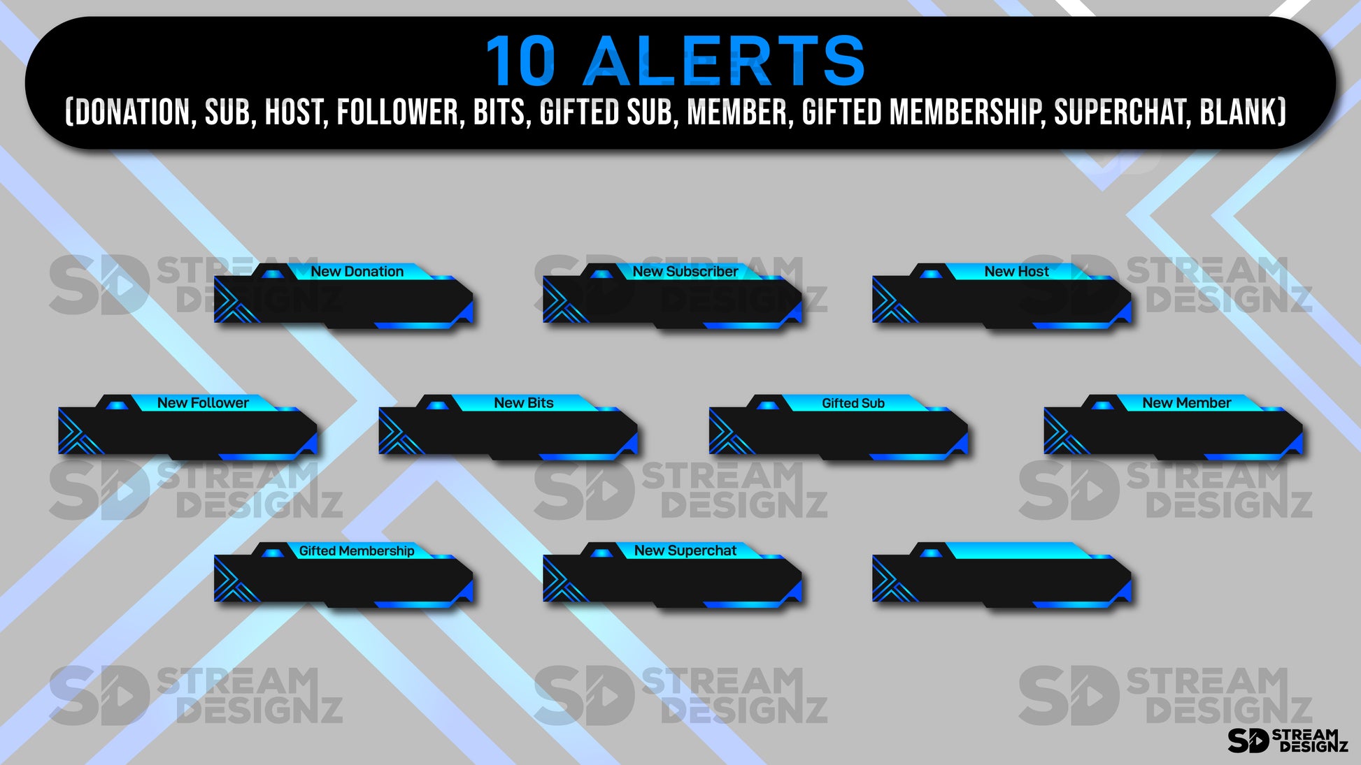 static stream overlay package dark wave 10 alerts stream designz