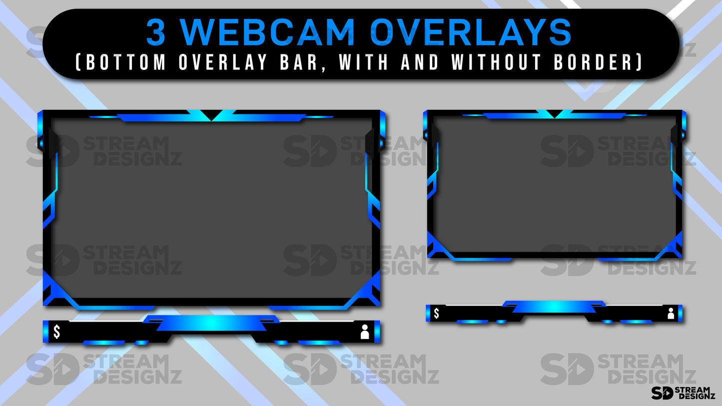 animated stream overlay package dark wave webcam overlays stream designz