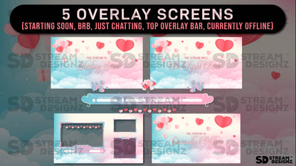 animated stream overlay package day of love 5 overlay screens stream designz