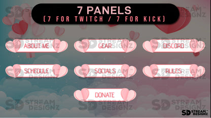 animated stream overlay package day of love 7 panels stream designz