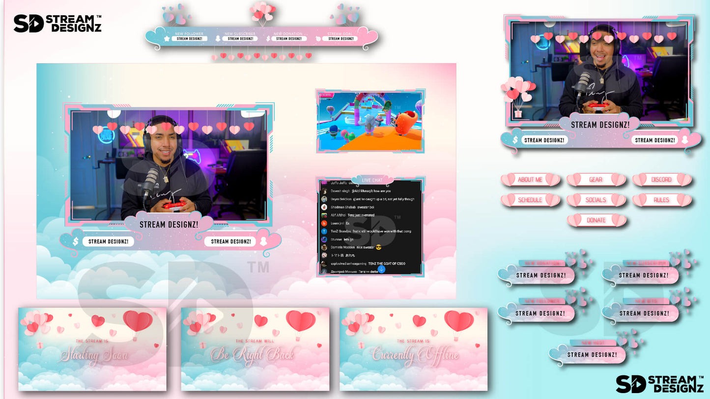 animated stream overlay package day of love feature image stream designz
