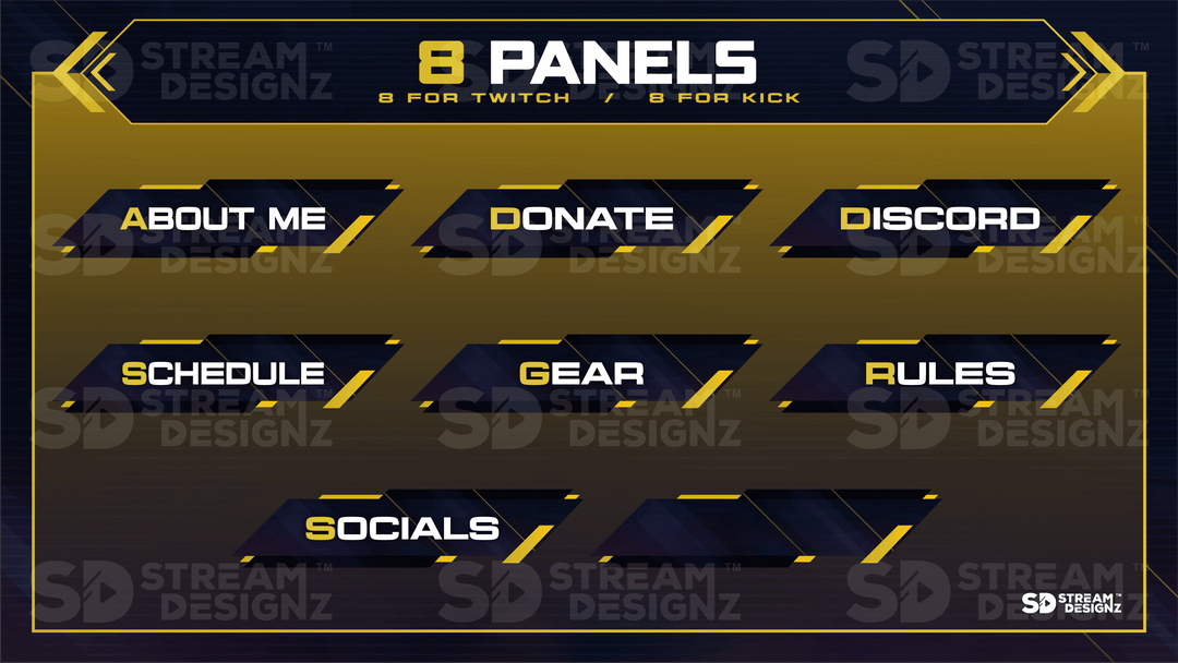 Buy Custom Twitch Panels for Your Live Stream – Stream Designz