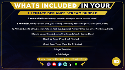 whats included in your package ultimate stream bundle defiance stream designz
