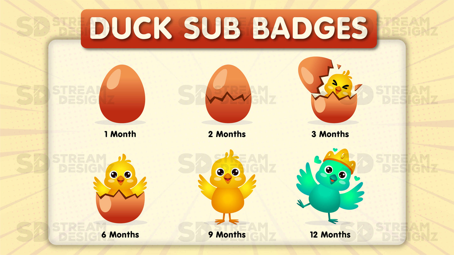 6 pack sub badges preview image ducks stream designz