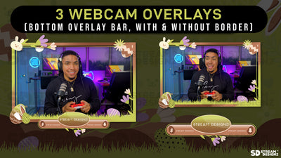 stream overlay package 3 webcam overlays Easter Egg - Brown and Green stream designz