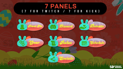 stream overlay package 7 panels Easter Egg - Orange and Yellow stream designz