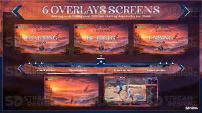 stream overlay package 6 overlay screens eclipse stream designz