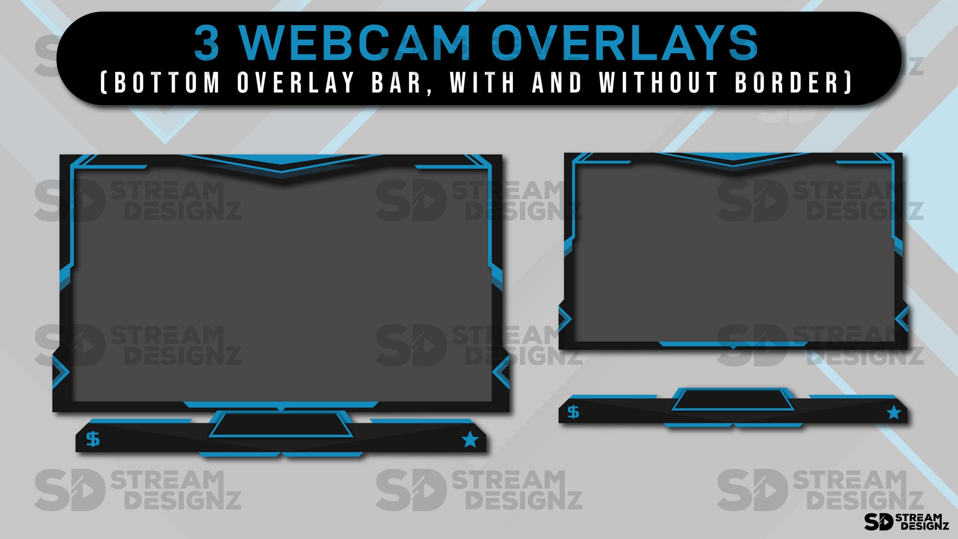 Animated stream overlay package electric webcam overlays stream designz