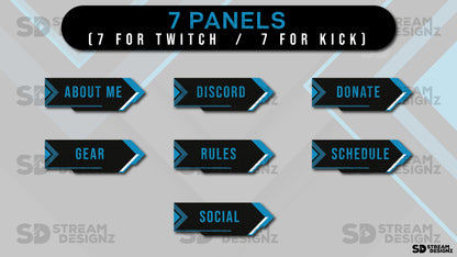 Static stream overlay package - electric - panels - stream designz
