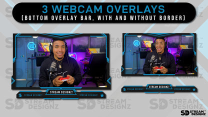 stream overlay package 3 webcam overlays electric stream designz