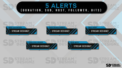 stream overlay package 5 alerts electric stream designz