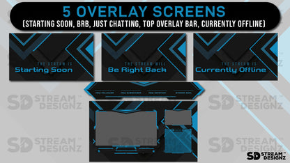 stream overlay package 5 overlay screens electric stream designz