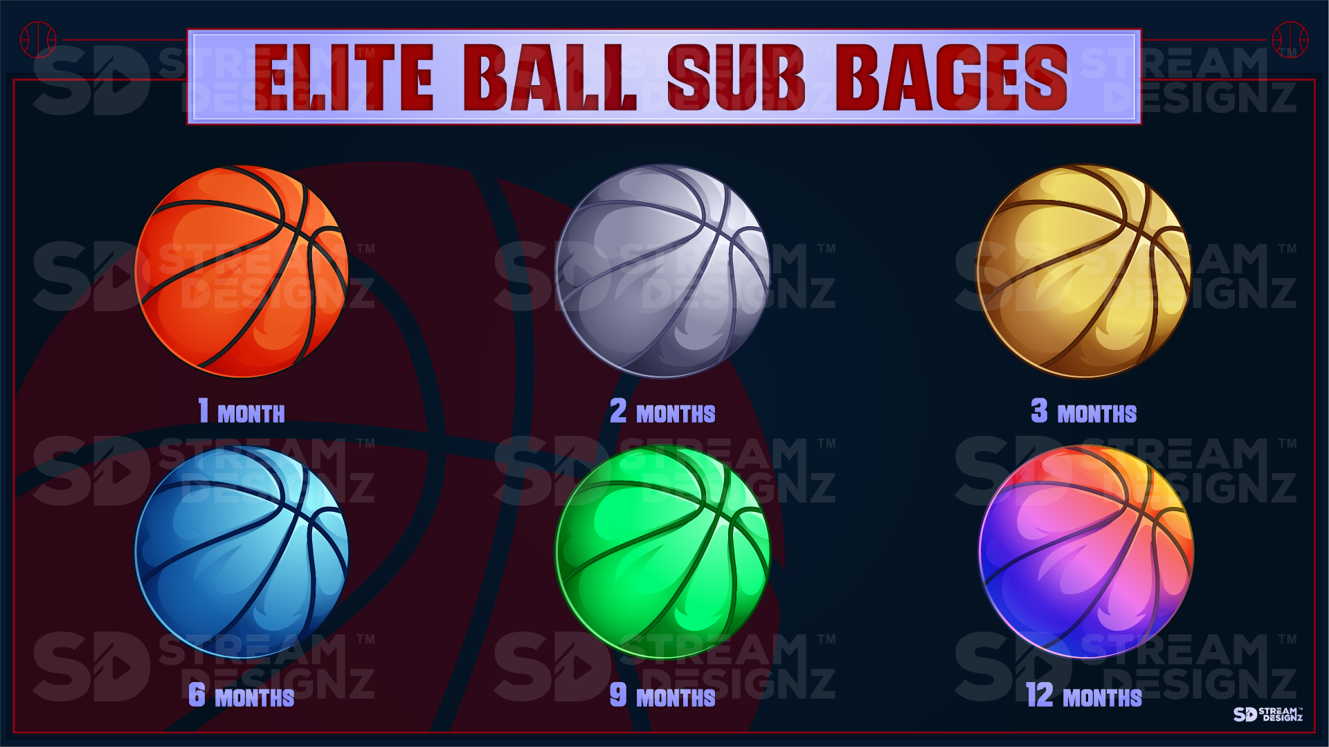 6 pack sub badges preview image elite ball stream designz