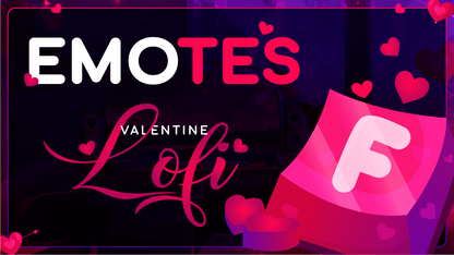 8 pack emotes thumbnail valentine lofi stream designz