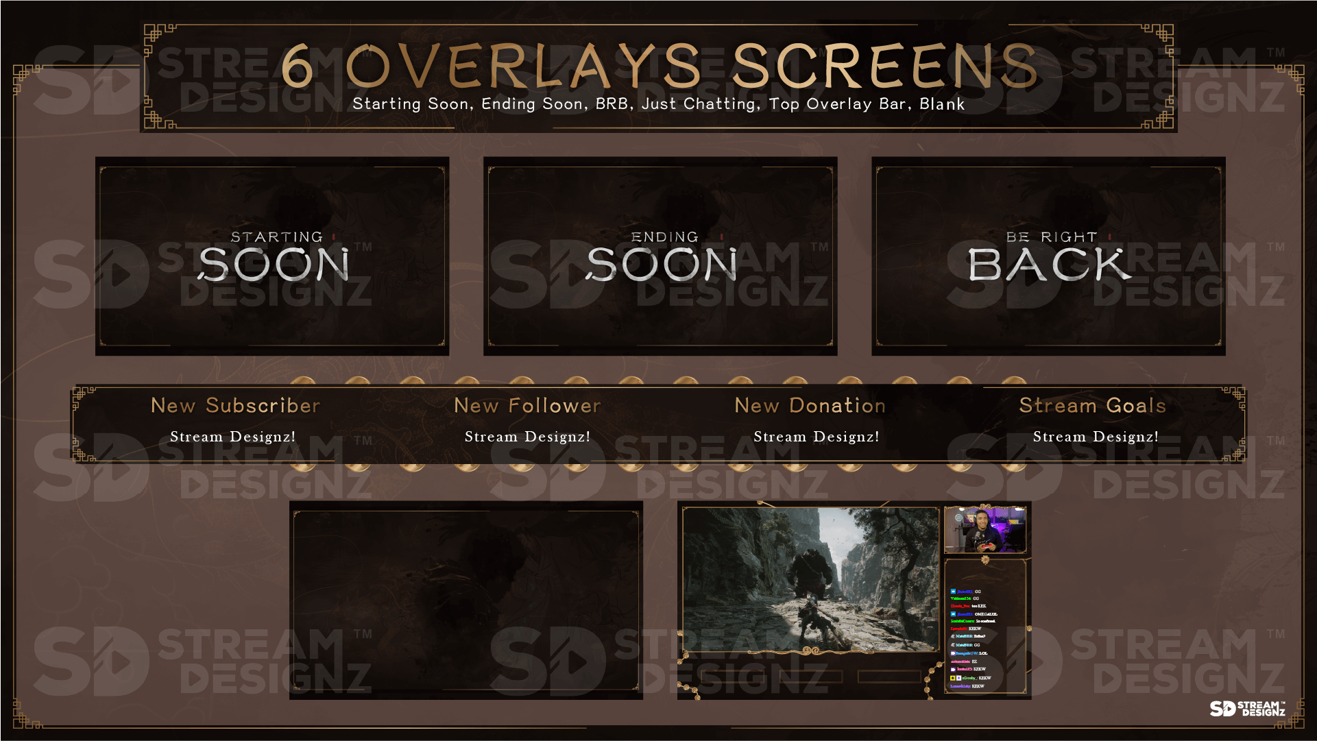 animated stream overlay package 6 overlay screens eternal stream designz