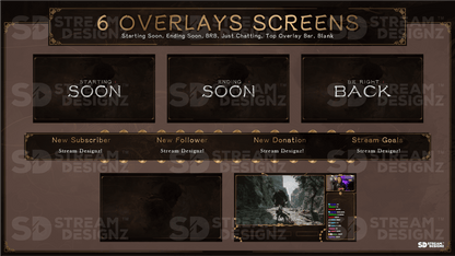 animated stream overlay package 6 overlay screens eternal stream designz