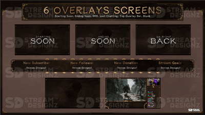 static stream overlay package 6 overlay screens eternal stream designz