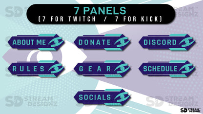 stream overlay package 7 panels eye game stream designz