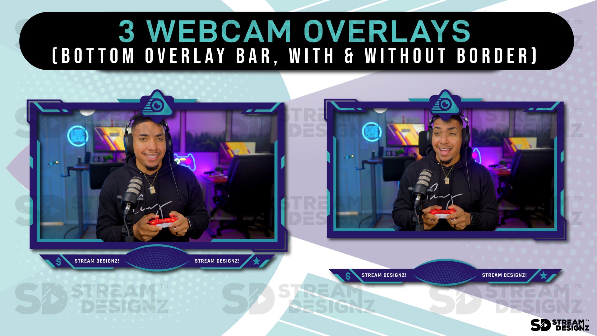 stream overlay package 3 webcam overlays eye game stream designz