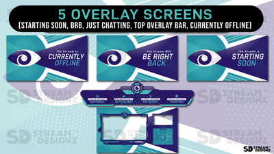 stream overlay package 5 overlay screens eye game stream designz