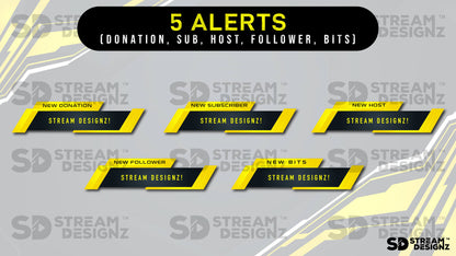 static stream overlay package 5 alerts eye of the tiger stream designz