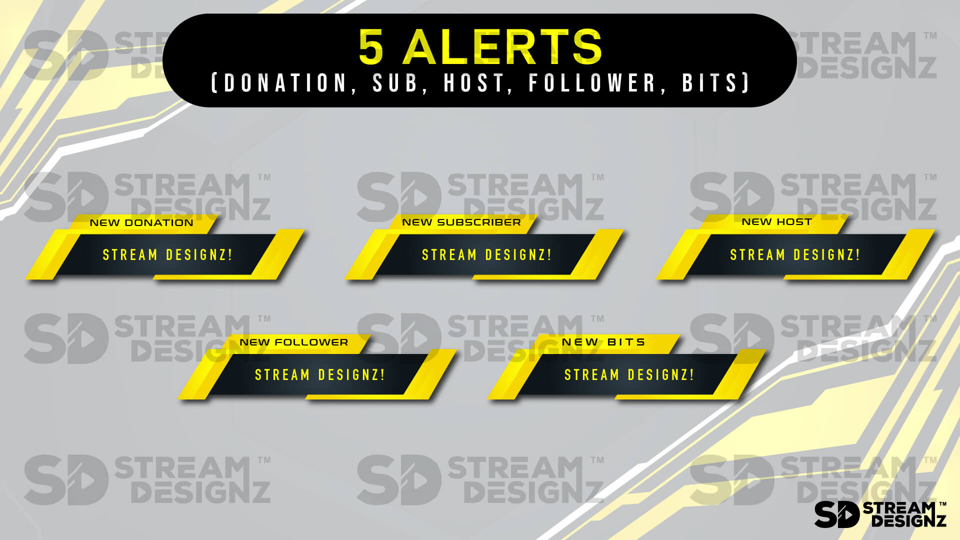 animated stream overlay package 5 alerts eye of the tiger stream designz