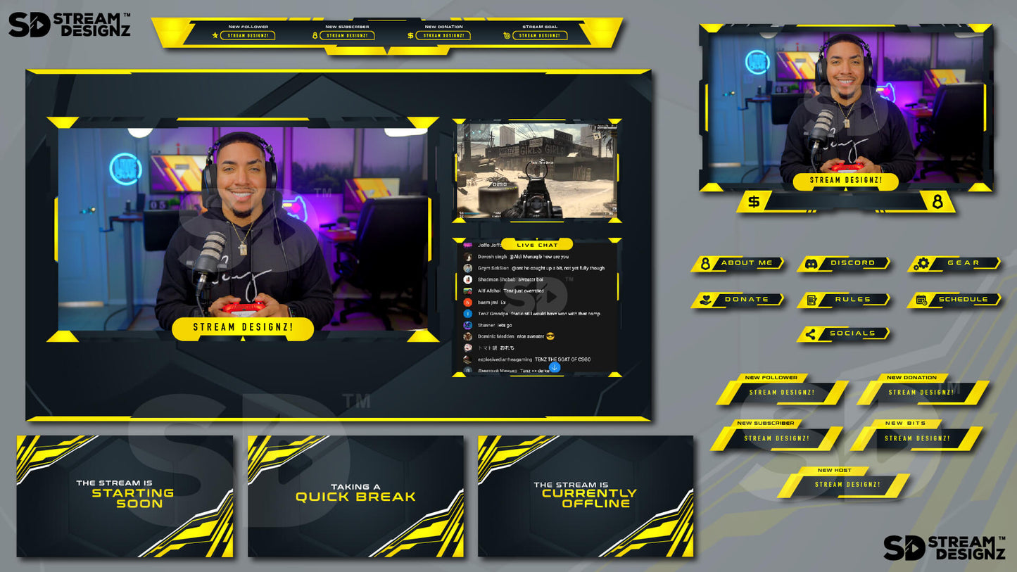 animated stream overlay package feature image eye of the tiger stream designz