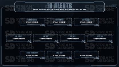 stream overlay package 10 alerts falcon stream designz